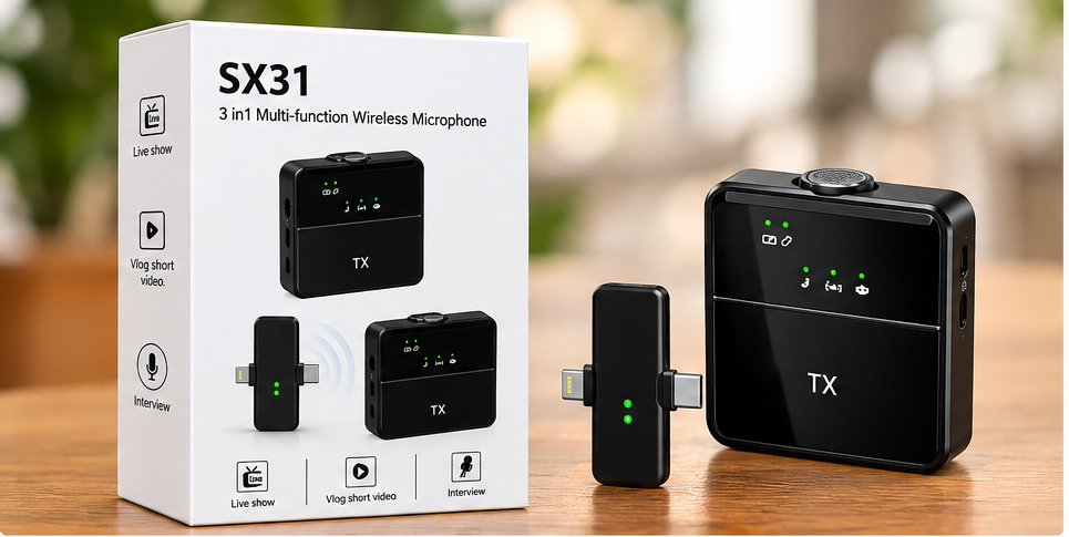 SX31 3-in-1 Multi-Function Wireless Microphone